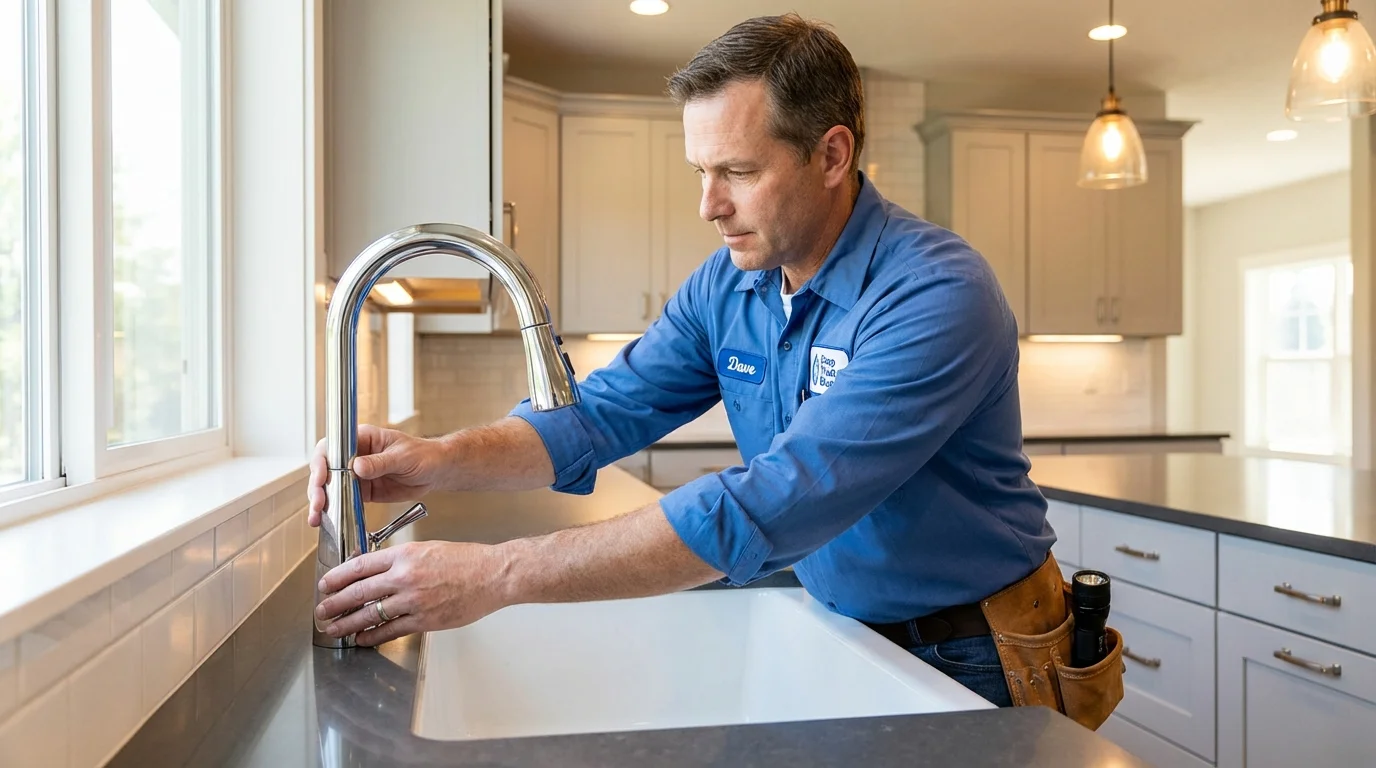 Kitchen faucet installation by Johns Plumbing LLC in Sebastopol